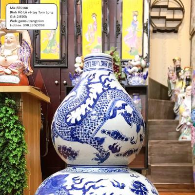 BÌNH HỒ LÔ VẼ TAY TAM LONG